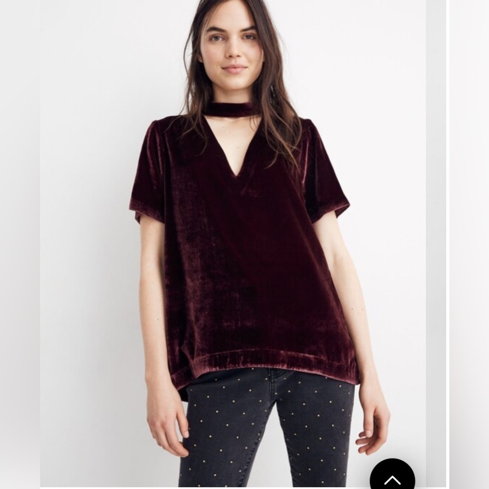 Madewell Velvet Choker Top M